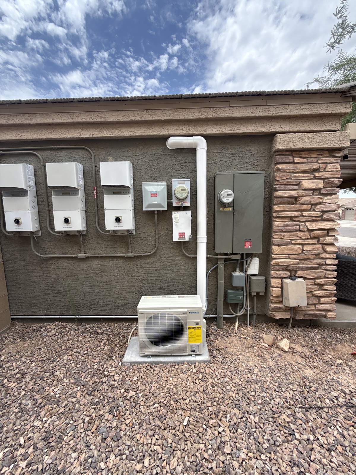 Ductless mini-split outdoor unit installed at an East Valley home by Sonoran Sun Heating & Cooling