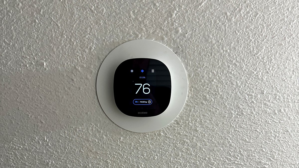An ecobee thermostat set to cool on the wall of an East Valley home, the first thing to check when an air conditioner blows warm air